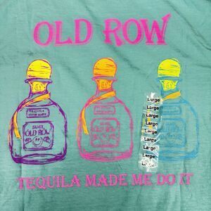 Old Row Shirt Mens Large Mint Tequila Made Me Do It Pocket Tee Comfort Color NWT